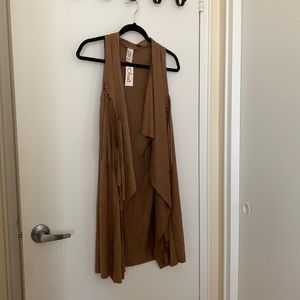 Faux Suede Fringe Vest